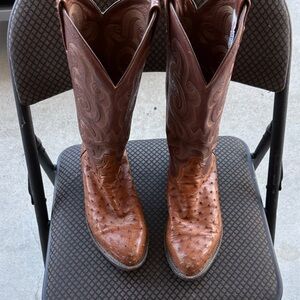 Tony Lama Ostrich Leather Western Boots